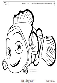 kayıp-balık-dory boyama sayfaları